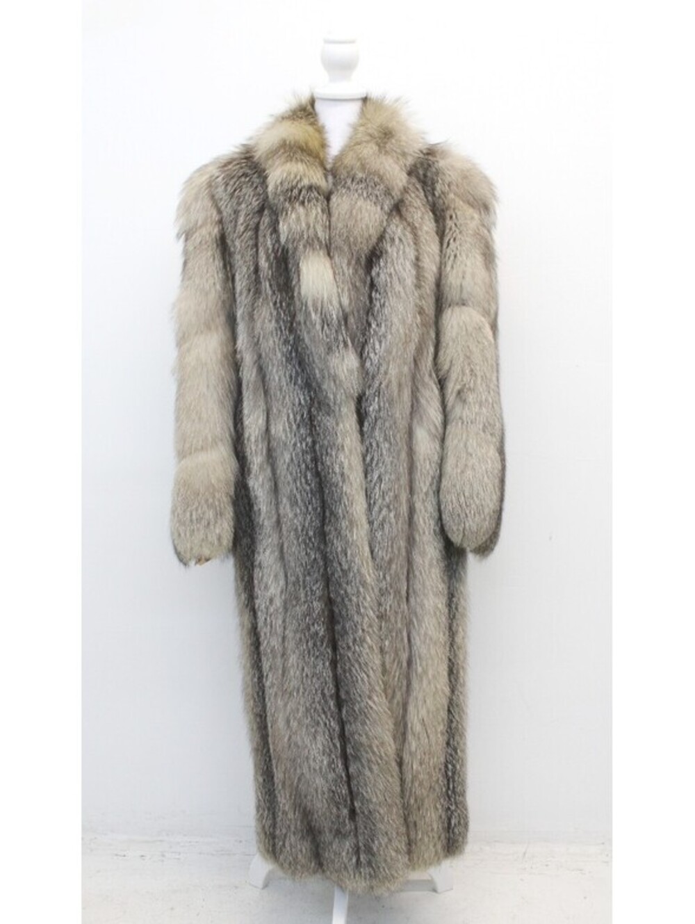 MINT INDIGO FOX FUR COAT JACKET WOMEN WOMAN SIZE 4-6 SMALL